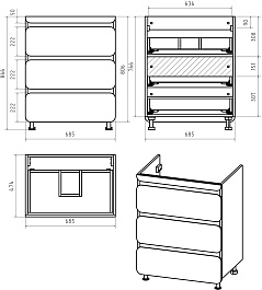 Misty Тумба под раковину Чегет 70 белая – фотография-3